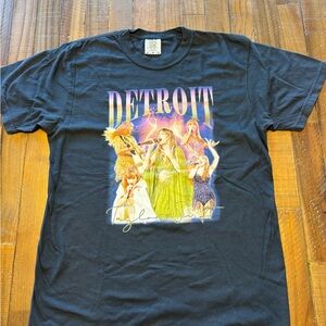 Black Graphic T-Shirt with Colorful Print